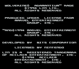 Screenshot Thumbnail / Media File 1 for Wolverine - Adamantium Rage (USA) (Beta) [30B8]